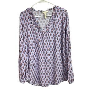 Matilda Jane Adventure Begins Delicate Topiary Light Purple Top Paisley Large